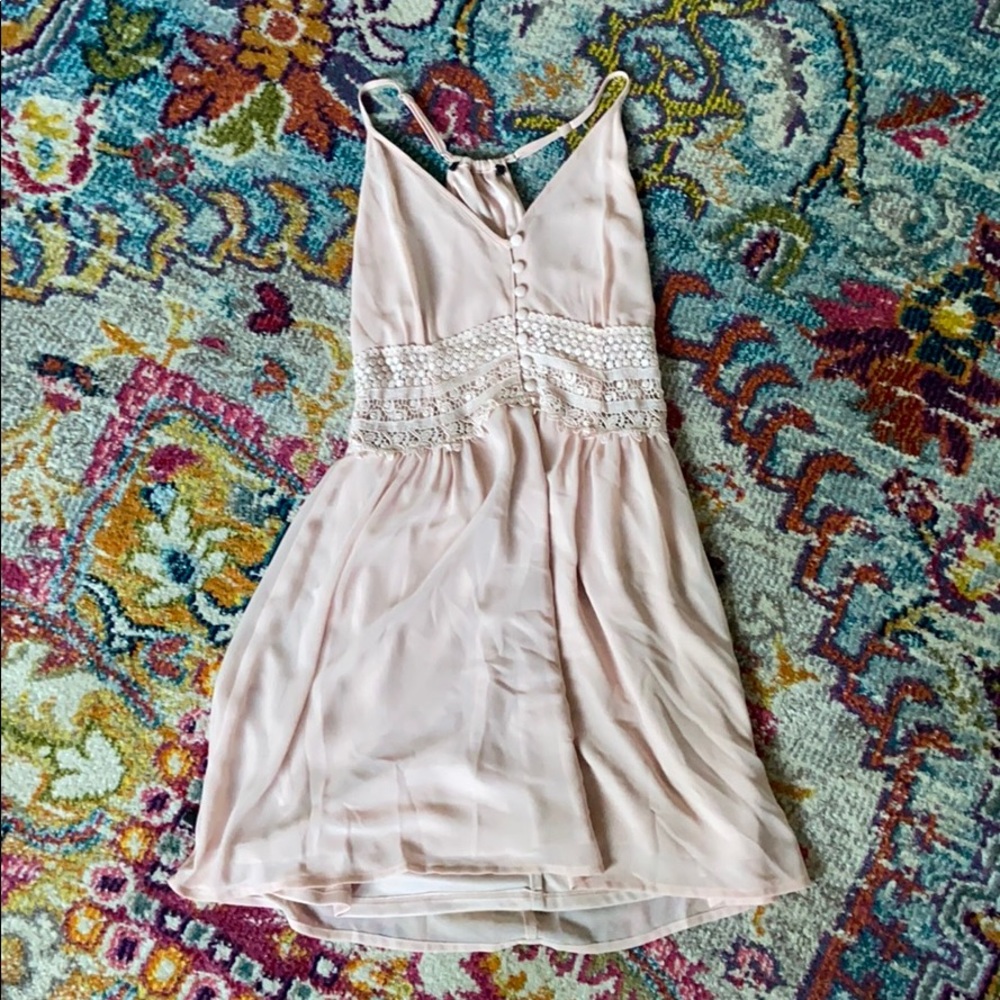 Baby pink mini dress